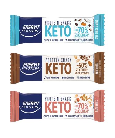 ENERVIT EnerZona Snack Balance Variety Pack 30 bars of 25 g33 g 10 grains + 10 milk chocolate + 10 crunchy chocolate