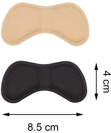 10 Pairs Self-Adhesive Sponge Heel Cushions - Black & Beige | Comfort Shoe Inserts for Heel Protection - Buy Online on GoSupps.com