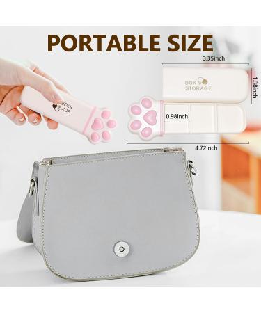 2 Pack Kawaii Pink Pill Organizer - Daily Vitamin Planner Large Capacity Travel Case for Medications & Supplements - Buy Online on GoSupps.com