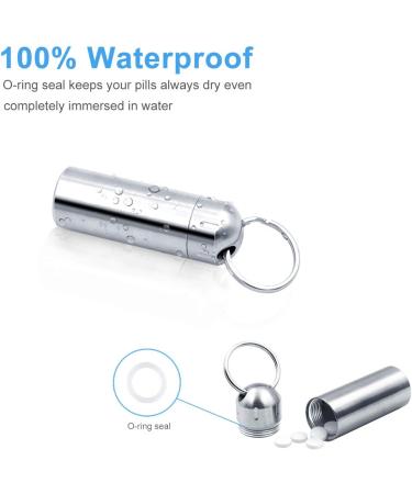 SHD Waterproof Pill Box Keychain - Stainless Steel Single Chamber Organizer for Outdoor Travel & Camping - Buy Online on GoSupps.com
