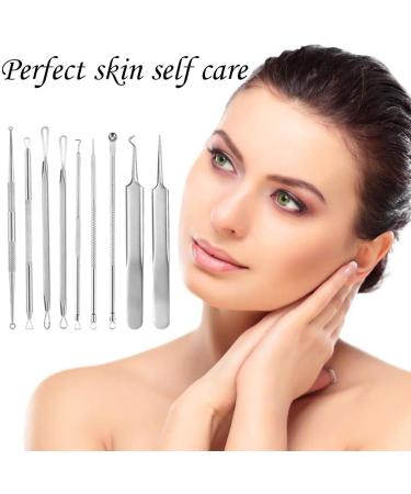 9 in 1 Pimple Blackhead Remover Extractor Tool Kit Professional Blackhead Remover Comedone Pimple Extractor Tool with a Leather Bag - Buy Online on GoSupps.com
