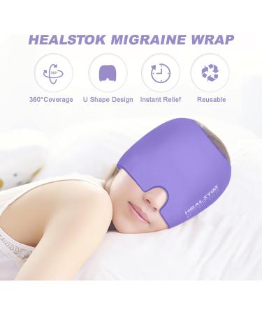Healstok Headache Migraine Hat - Cold & Hot Therapy Ice Pack for Headaches - Purple - Buy Online on GoSupps.com
