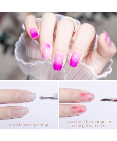 Lencyotool 8ml Blooming Gel Nail Polish - Clear Blossom Nail Gel for Watercolor Nail Art Marble Gradient & DIY Manicure Designs - Buy Online on GoSupps.com