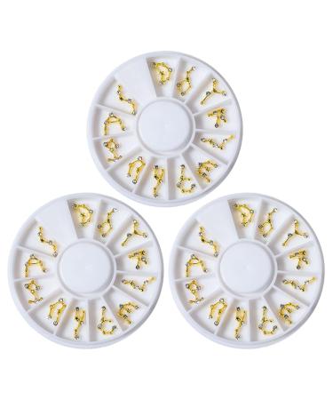 3 Boxes Zodiac Stickers Charm Alloy 3d