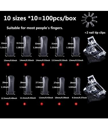 100-Piece Gel Nail Extension Set - Dual Forms & Almond Shapes for Polygel - Sportoo EU106 - Buy Online on GoSupps.com