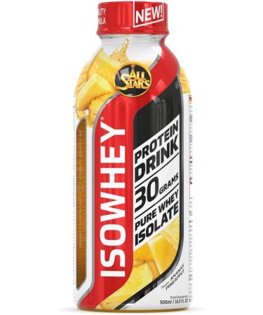 All Stars Isowhey Pure Protein Drink - Pina Colada | 16 x 500ml | 30g Whey Protein & 7.5g BCAAs | Lactose-Free Low Sugar | Ready-to-Drink Protein Shake (8L) - Buy Online on GoSupps.com
