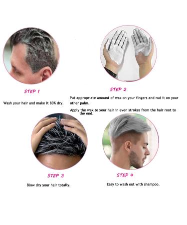Instant Silver Grey Hair Color Wax - Natural Unisex Pomade Cream | Temporary Hairstyle for Parties Cosplay & Halloween - 4.23 oz - Buy Online on GoSupps.com