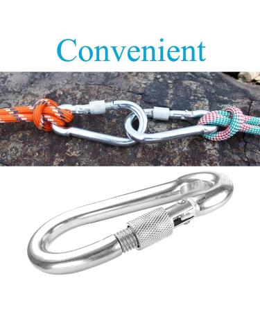Acquwistach 6 Pack Stainless Steel Locking Carabiners Clips - Heavy Duty 3.15 Spring Snap Hooks with Thumb Screw Lock - 304 Premium Steel - Buy Online on GoSupps.com