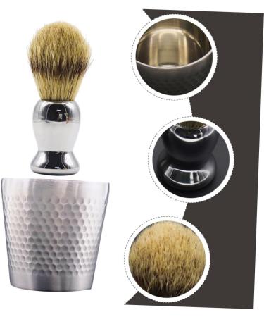 POPETPOP Beard Brush Set & Shaving Bowl - 2 Pcs Fiber Wool | Premium Grooming Tool for Men - International Shipping - Buy Online on GoSupps.com