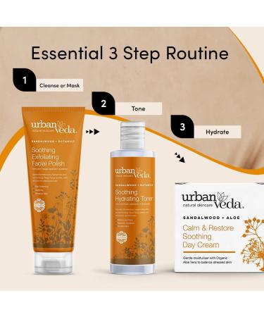 Urban Veda Soothing Exfoliating Facial Polish | Gentle Vegan Face Scrub & Mask for Sensitive Skin | Natural Hydrating Exfoliant | 4.2 Fl Oz - Buy Online on GoSupps.com