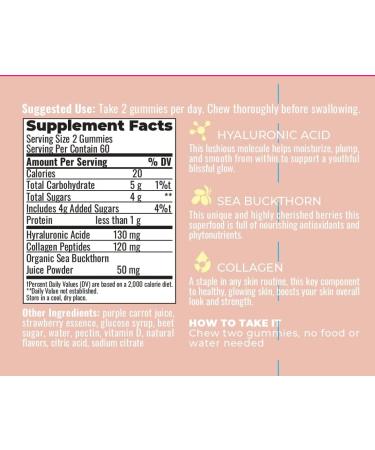 Body Body Hyaluronic Acid Collagen Gummies 60ct | Berry-Flavored Skin Supplement with Sea Buckthorn & Vitamin E | Gluten-Free Anti-Aging Vitamins for Adults - Buy Online on GoSupps.com