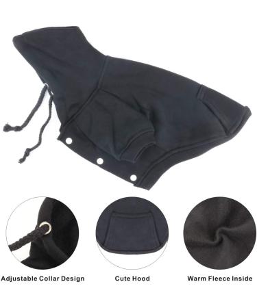 Idepet Dog Sweater & Pet Clothes - Warm Coat for Small Dogs & Cats (Medium Black) - Buy Online on GoSupps.com