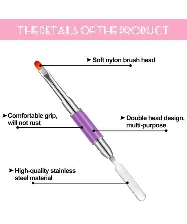 Fingertoys Dual-Ended Polygel Brush - 2-in-1 Nail Design Tool for Acrylic & UV Gel Extensions (Violet & Pink) - Buy Online on GoSupps.com