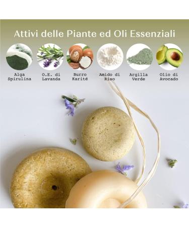 Senso Naturale Mousse solid cleanser with spirulina essential oils makeup remover for face normal skin mixed vegan concentrated corresponds to 300 ml liquid + container - Buy Online on GoSupps.com