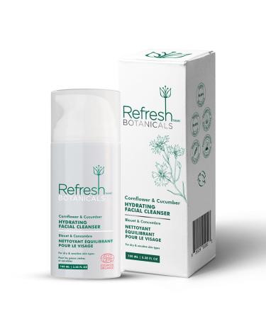Refresh Botanicals Hydrating Facial Cleanser | Certified Organic pH Balancing Gentle Face Wash | For Dry & Sensitive Skin | Natural Vegan & Cruelty Free | Made in Canada | 100 ML 100 ml (Pack of 1)