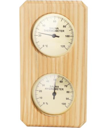 Premium 2 in 1 Sauna Thermometer Hygrometer - Gold Plate Wood & Copper Design for Indoor Use | International Shipping - Buy Online on GoSupps.com