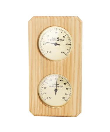 Natudeco Sauna-Hygrothermograph made of wood digital sauna thermometer and hygrometer 0 to 120 degrees Celsius 0 to 100 humidity accessories for sauna room