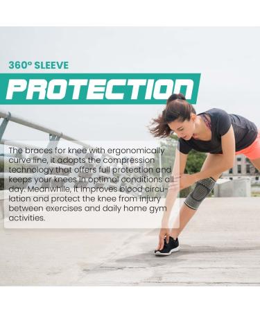 MODVEL 2 Pack Knee Brace | Compression Sleeve for Men & Women | Support for Running | Medical Grade Knee Pads for Meniscus Tear, ACL, Arthritis | Joint Pain Relief | X-Large High-Copper - Buy Online on GoSupps.com