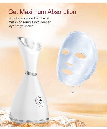 Professional Facial Steamer for Deep Cleaning and Skin Care - Home Spa Warm Ionic Mist Atomizer for Women - Unclog Pores, Moisturize, and Sinus Relief - Includes Bonus Hairband and Stainless Steel Kit (White/Silver) - Buy Online on GoSupps.com