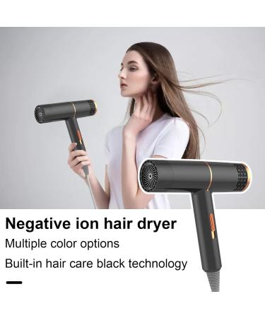 Automatic Overheating Protection Hair Dryer with Double Collagen Blue Light 800w High-power Negative Ion Care Blow for Mute Quick Drying eu Black EU Plug EU Plug Black - Buy Online on GoSupps.com