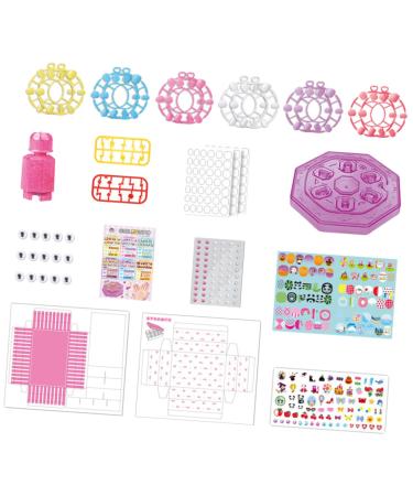 minkissy 4 Sets Children's Nail Art Toys Kid Nail Polish Nail Decor Makeup Kit for Girls 10-12 Fingernail Kit Kids Toys Nail Tips for Kids Plastic Accessories Toddler Manicure