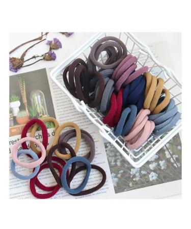 Joyoyo 100 Multi-Colored Hair Bands - Thick No Damage Ponytail Holders for Women & Girls | 45mm Large Black Hair Ties - Buy Online on GoSupps.com