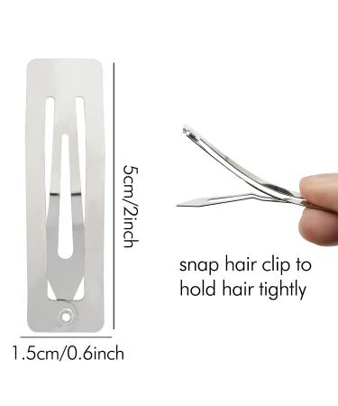 Cinaci 50 Pack Bulk 5cm Rectangle Silver Metal Hair Clips - DIY Craft Accessories for Women, Teens, Kids - Buy Online on GoSupps.com