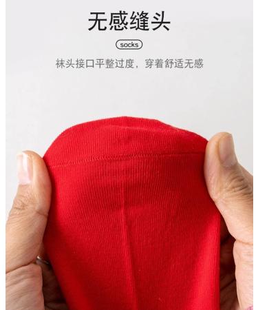 Chinese New Year Red Embroidered Socks 4 Pairs for Men and Women | Autumn Winter Warm Sports Socks | Spring Festival Festive Gift | Size 34-44 - Buy Online on GoSupps.com