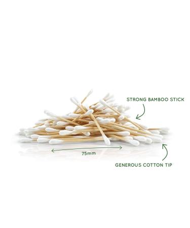 800 Bamboo Cotton Swabs | Eco-Friendly Q-Tips | Plastic-Free Watteb uschen | Zero Waste Ear Cleaners | Sustainable Bamboo Products - Buy Online on GoSupps.com