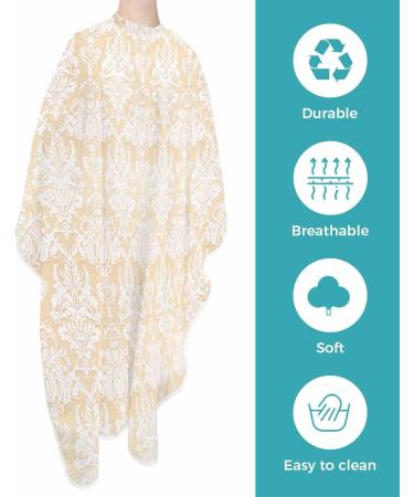 Orange Paisley Floral Barber Cape | Adjustable Hair Cutting Cape for Women Men Kids & Adults | 55x63 Inch Ethnic Tribal Boho Hairdressing Accessory - Buy Online on GoSupps.com