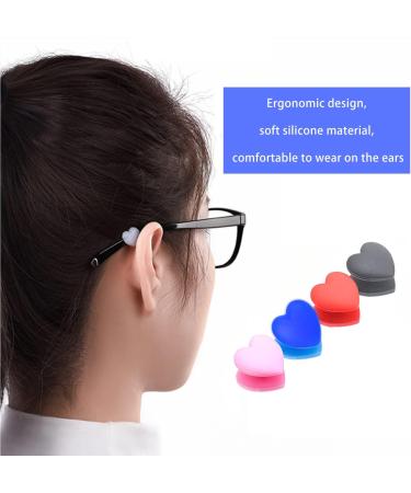 KECHIO Heart-Shaped Silicone Eyeglass Ear Grips - Anti-Slip Retainers for Glasses - Black/White - Buy Online on GoSupps.com