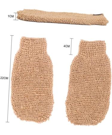 2pcs Exfoliating Bath Scrub Gloves for Women - Miss Ramie Jute Spa Mittens - Buy Online on GoSupps.com
