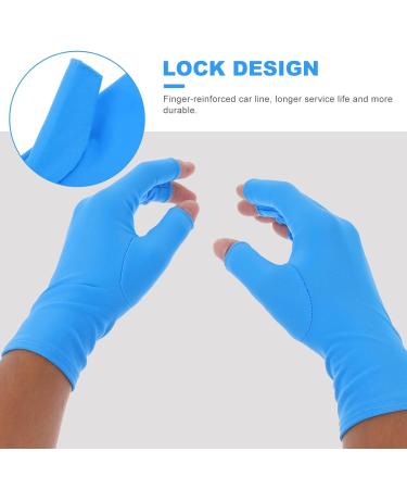 minkissy 1 Pair Nail Gloves Manicure Nail Art Mittens Uv Shield Gloves Hands Glove Down Mittens Gloves Skincare Gloves Nail Lamp Glove Dryer Elastic Hand Gloves Child Blue - Buy Online on GoSupps.com