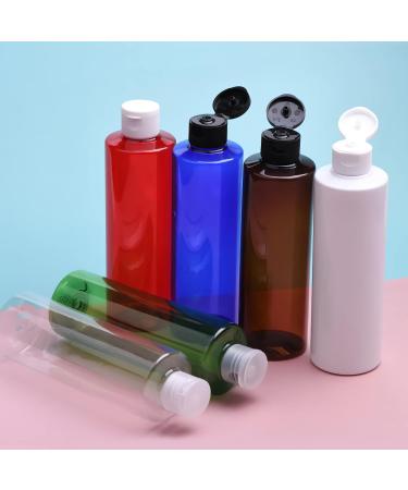 Zeoabsy 4-Pack 250ml Transparent PET Plastic Bottles with Black Hinged Lid - Portable Travel Containers for Cosmetic Fluids & Oils - Buy Online on GoSupps.com