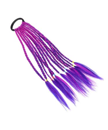 minkissy Wig Colored Jumbo Braids Hair Extensions Colored Dreadlocks Extensions Girl Hair Scrunchies Hair Decor Kids Hair Accessory Fake Ponytail Purple Miss High Temperature Wire Lace up 35X6X1CM Purple