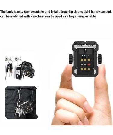 LED Key Chain Light Mini Keychain Flashlight with Clip 6 Gears Rechargeable Small Multi-Use Waterproof Light for Work Car Repair Emergency Black - Buy Online on GoSupps.com