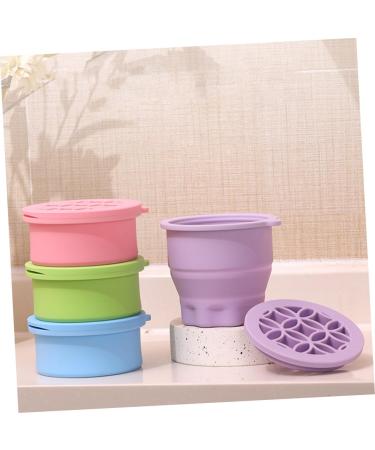 makeup brush washer makeup sponge cleaning bowl Silicone brush holder Makeup brush scrubber Brush cleaner make up brush washing tool purple Silica gel Washing machine fold 10x8.5cm Purple - Buy Online on GoSupps.com