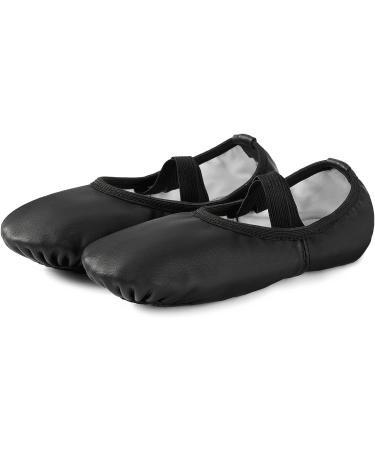VICVIK Leather Ballet Shoes for Girls - Black, Full Sole Dance Shoes for Toddler/Kids - Buy Online on GoSupps.com