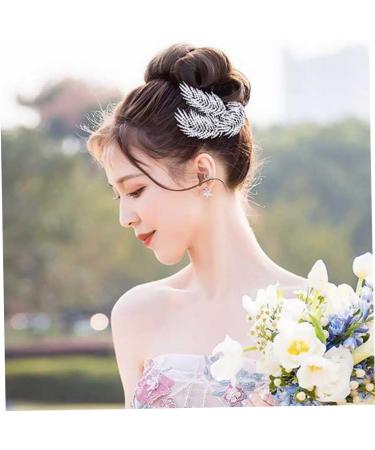 Didiseaon 1pc Wedding Hairpin Bridal Hair Accessories Hair Rhinestones Diamond Headpiece Mothers Day Side Combs Prom Headpiece Pearl Leaf Hair Comb Leaves Headgear Zinc Alloy Bride - Buy Online on GoSupps.com