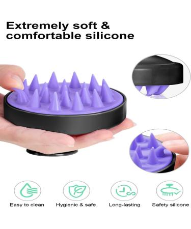 Atiyoo Hair Scalp Massager - Soft Silicone Shampoo Brush for Hair Care Growth & Relaxation | Black - Buy Online on GoSupps.com