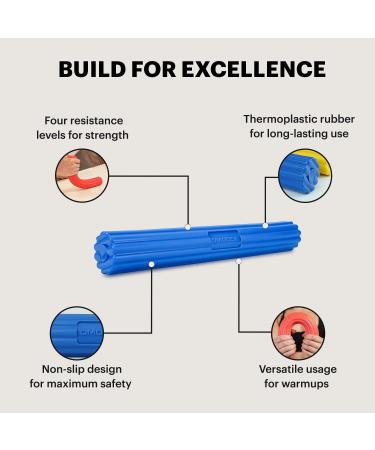 DMOOSE Flex Tennis Elbow Bowling Rod - Physiotherapy Equipment for Injury Recovery Grip Improvement Resistance Training - Ideal for Golfers | Blue Green Red - Buy Online on GoSupps.com