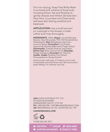 Sukin Soap Free Body Wash for Sensitive Skin - 16.91 fl oz (500 ml) - Gentle & Nourishing Cleanser - Buy Online on GoSupps.com