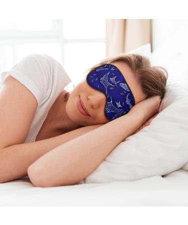 Comfortable Unisex Manta Ray & Fish Print Eye Mask - Adjustable Soft Sleeping Face Mask for Travel & Relaxation - Buy Online on GoSupps.com