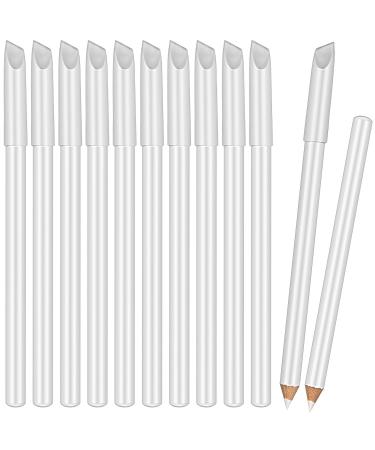 12 Pieces White Nail Pencil 2-in-1 Nail Whitening Pencils French Nail Design Pencils with Cuticle Pusher for DIY Nail Design Manicure Supplies