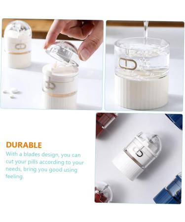 ULTECHNOVO Tablet Cutter Case & Medicine Crusher - Portable Splitter for Easy Pill Cutting - 7.5x4.5cm - White - Buy Online on GoSupps.com