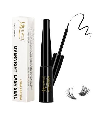 QUEWEL 10ML Eyelash Clusters Overnight Seal Black Lash Clusters Seal for DIY Lash Extensions Long-Lasting and Easy Use Eyelash Clusters Overnight Sealer