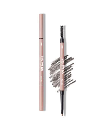 Brow Microfilling Eyebrow Pencil  Automatic Brow Filler with Soft Spoolie Brush  Waterproof Eye Brow Defination Pen  Create Natural Fluffy Brows  Long lasting  Durable  Brunette  YES.EYE DO