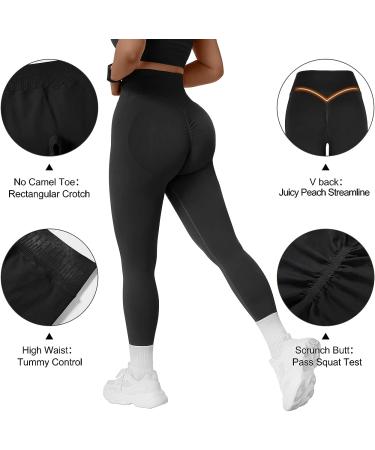 OMKAGI One Shoulder Workout Set for Women | Seamless Sports Bra & Scrunch Butt Leggings | Gym Outfit Medium Black - Buy Online on GoSupps.com