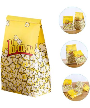 JECOMPRIS 50pcs Popcorn Bag Popcorn+snack+bags Candy Nativity Accessories Bulk Gift Bags Snacks Container Party Popcorn Boxes Bulk Popcorn Oil-proof Popcorn Pouch Paper Biscuit Packing Bag 29X15.5X8CM Yellow - Buy Online on GoSupps.com