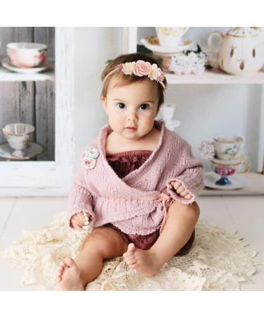3-Piece Baby Headband Set | Floral Nylon Hair Bands for Girls | Perfect for Baptism & Everyday Wear - Buy Online on GoSupps.com
